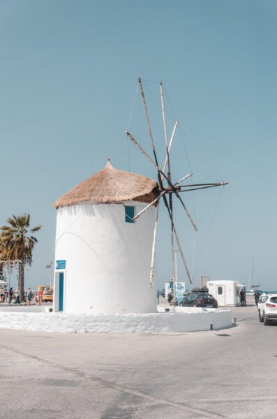 A cute traditional windmill welcomed us upon our arrival at the port!