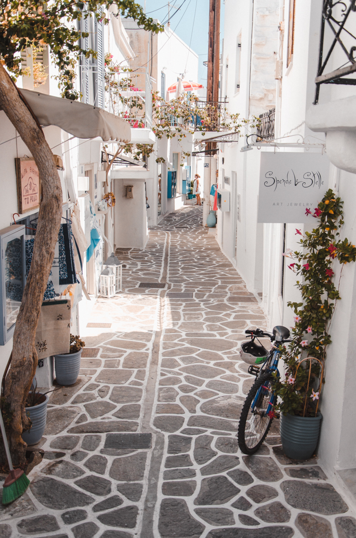 Typical Cycladic street in Parikia