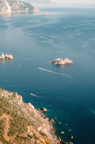 Angelokastro Paleokastritsa Vue sur la baie de Paleokastitsa depuis Angelokastro